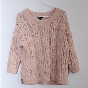 H&M Light Pink Cable Knit Sweater